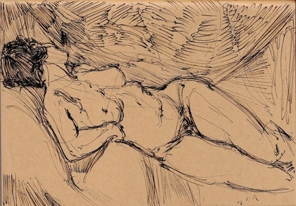 Artwork titled: 'lying down nude'