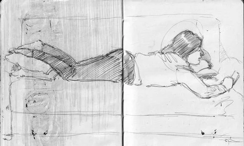 Artwork titled: 'on couch'