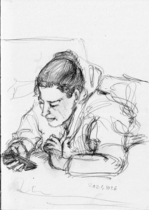 Artwork titled: 'on phone'