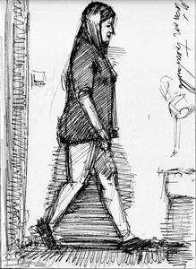 Artwork titled: 'woman on treadmill'